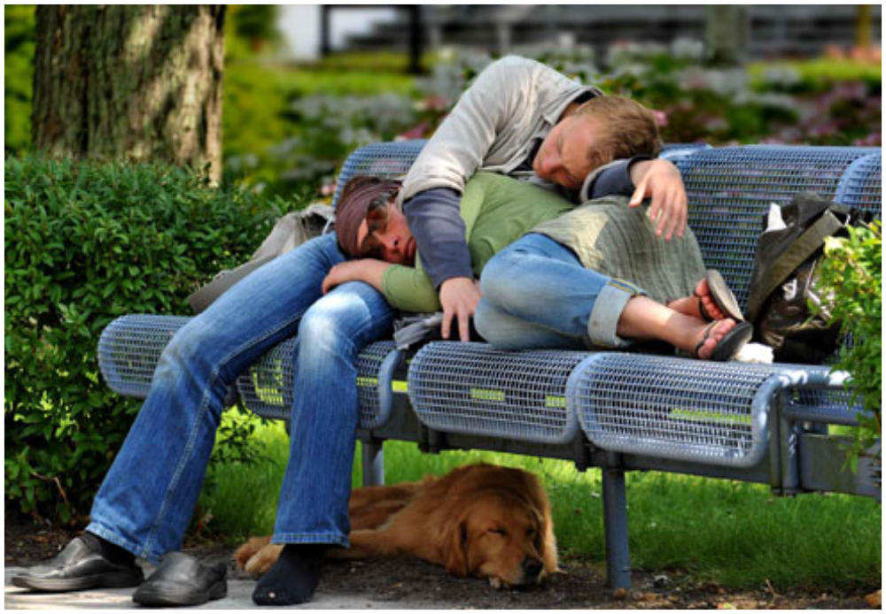 Mittagsschlaf im Park