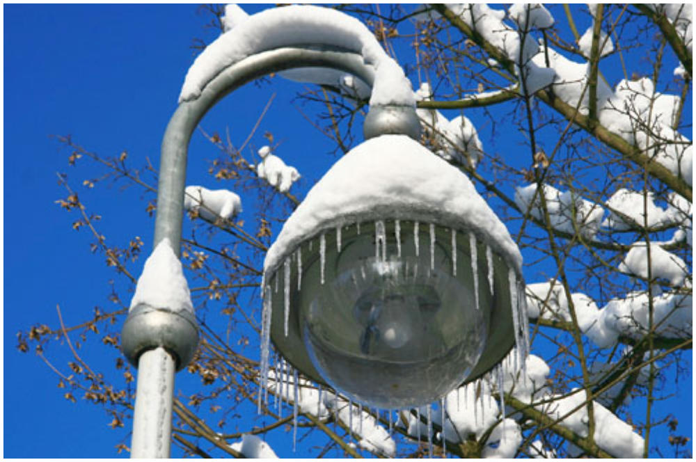 Lampe mit Eis