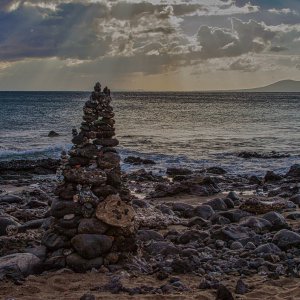 Kunstwerk am Strand